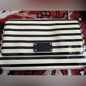Kate Spade Black and White Striped Crossbody